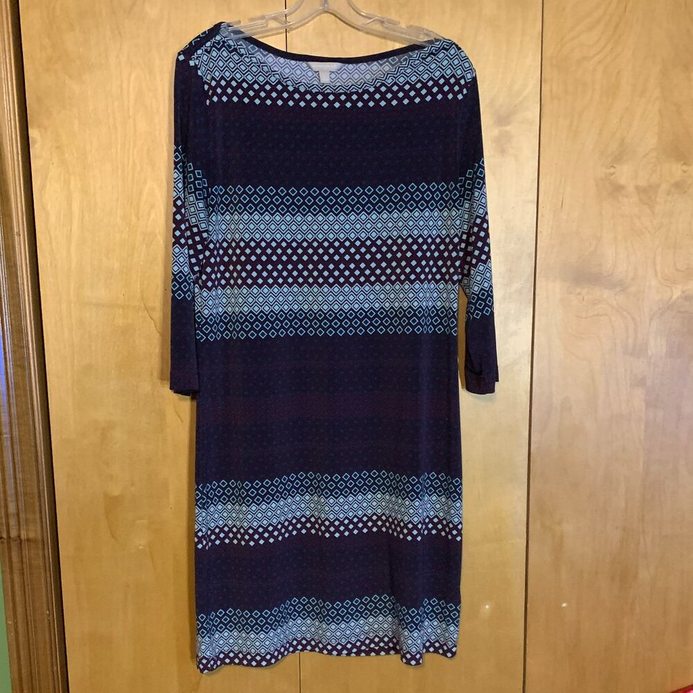 Banana Republic geometric boatneck dress, size large - Picture 2 of 8